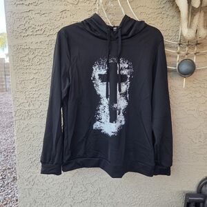 Black Hoodie with White Graphic